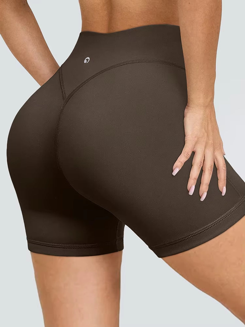 Summer Women'S High-Waist Breathable Yoga Shorts High Elastic Running Tights Leggings Cycling Workout Gym Sports Shorts