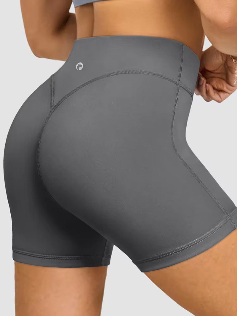Summer Women'S High-Waist Breathable Yoga Shorts High Elastic Running Tights Leggings Cycling Workout Gym Sports Shorts