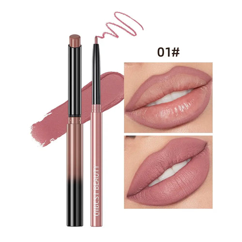 Matte Lipstick & Smooth Lip Liner, Lip Lacquer Lipliner, 2 Counts/Set Long Lasting Lip Makeup Pen for Girls & Women, Summer Makeup, Lip Cosmetic