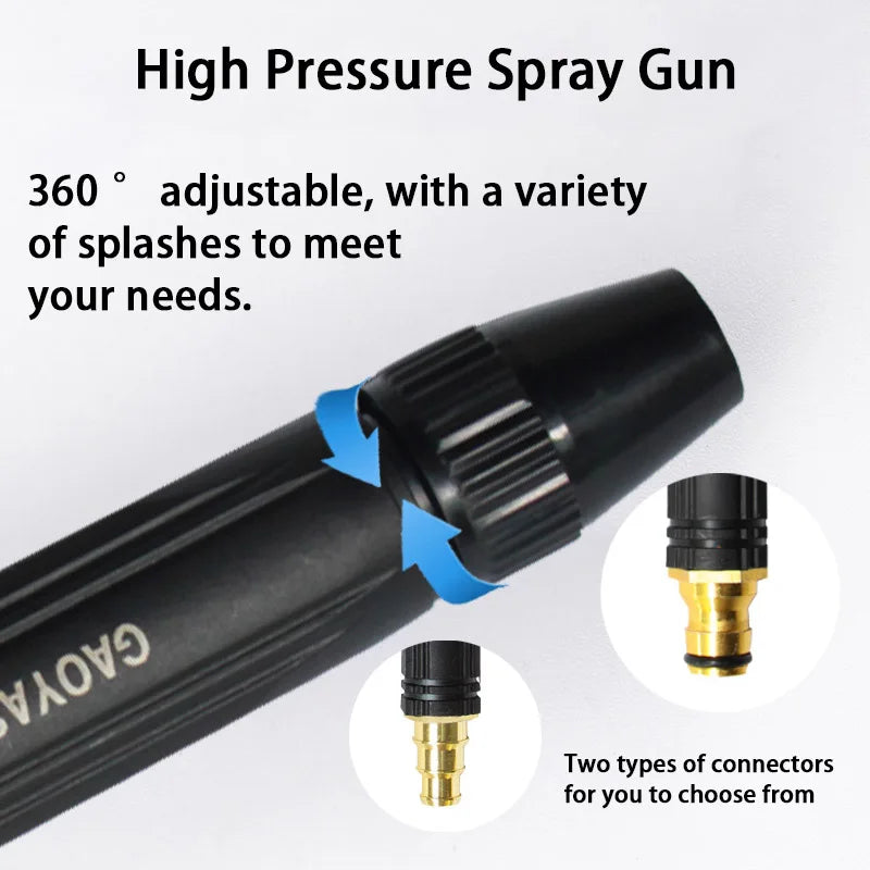 Portable High Pressure Washing Water Gun Adjustable Direct Spray Car Wash Nozzle Home Garden Watering Gun 1/2'' Copper Coupling